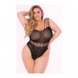 Pink Lipstick All Access Pass Bodystocking Black 1X Plus Size