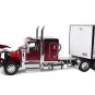 Peterbilt 589 Sleeper Cab Utility Trailer Red Black 1/64 Diecast