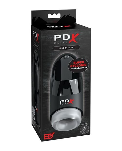 PDX Elite Hydrogasm Vibrating Stroker Frosted Black Male Masturbator