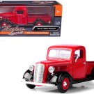 1937 Ford Pickup Truck Red and Black 1/24 Diecast Model Car by Motormax