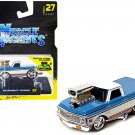 1972 Chevrolet C10 Pickup Blue White Stripes 1/64 Diecast Muscle Machines