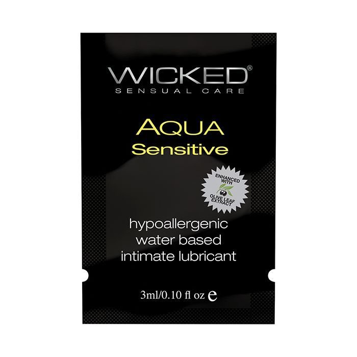 Wicked Aqua Sensitive Water Based Lubricant 0.1 oz 10 Pack
