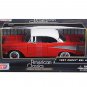 1957 Chevrolet Bel Air Red with White Top 1/24 Diecast Model Car by Motormax