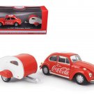 1967 VW Beetle Teardrop Trailer Coca-Cola 1/43 Diecast Motorcity Classics