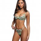 Daisy Tease Embroidered Daisy Lace Satin 2 Pc Set Green Small