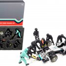 F1 Pit Crew 7 Figure Set Team Black 1/18 American Diorama
