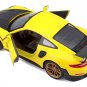 Porsche 911 GT2 RS Yellow Carbon Hood Gold Wheels Special Edition 1/24 Diecast by Maisto