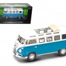 1962 Volkswagen Microbus Blue Open Roof 1/43 Diecast Model by Road Signature