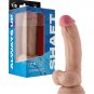 Shaft Model C Flexskin Silicone 7.5 Inch Curved Dildo with Balls Pine