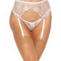 Evelyn Lace Garter Belt White XL Women's Lingerie
