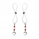 Bijoux de Nip Red/Clear Heart Charm Nipple Halos Bijoux de Nip Red/Clear Heart Charm Nipple Halos