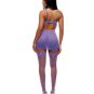 See It Through Guipure Lace Chemise Thong & Stockings Purple SM