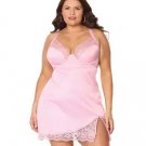 Coquette Kissed by Satin Underwire Chemise Pink 1X/2X
