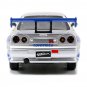 Brian's Nissan Skyline GT-R R34 Silver Blue Stripes 2 Fast 2 Furious 1/32 Jada