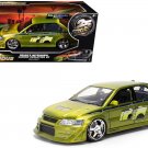 Brian's Mitsubishi Lancer Evolution VII Green Brush Finish 2 Fast 2 Furious 1/24 Jada