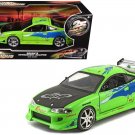 Brian's Mitsubishi Eclipse Green Black Hood The Fast and the Furious 1/24 Diecast by Jada
