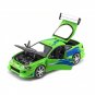 Brian's Mitsubishi Eclipse Green Black Hood The Fast and the Furious 1/24 Diecast by Jada