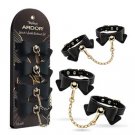Blush Temptasia Ardor Wrist & Ankle Restraints w/ Bow Black