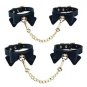 Blush Temptasia Ardor Wrist & Ankle Restraints w/ Bow Black
