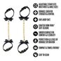 Blush Temptasia Ardor Wrist & Ankle Restraints w/ Bow Black