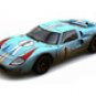 1966 Ford GT-40 MK II #1 Light Blue Miles-Hulme Le Mans Dirty 1/18 by Shelby Collectibles