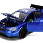 2016 Subaru WRX STI Widebody Blue Metallic JDM Tuners 1/24 Diecast by Jada