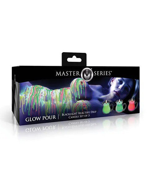 Master Series UV Blacklight Reactive Drip Candles Set of 3