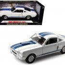 1966 Ford Mustang Shelby GT350 White Blue Stripes 1/18 Diecast Shelby Collectibles