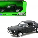 1964 1/2 Ford Mustang Coupe Hard Top Black 1/24 Diecast Model Car by Welly