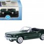 1965 Ford Mustang Convertible Ivy Green Metallic 1/87 (HO) Scale Diecast Model Car by Oxford Diecast