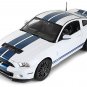 2013 Ford Shelby Cobra GT500 SVT White Blue Stripes 1/18 Diecast Shelby Collectibles