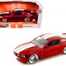 2010 Ford Mustang GT Red White Stripes Bigtime Muscle 1/24 Diecast by Jada