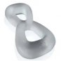Hunky Junk Boomerang Double Ring Cockring & Nut-Tugger - Clear Steam