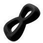 Hunky Junk Boomerang Double Ring Cockring & Nut-Tugger - Black Fog