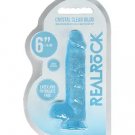 Shots RealRock Realistic Crystal Clear 6" Dildo w/Balls - Blue Shots RealRock Realistic Crystal Clear 6" Dildo w/Balls - Blue