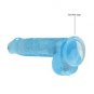 Shots RealRock Realistic Crystal Clear 6" Dildo w/Balls - Blue