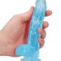 Shots RealRock Realistic Crystal Clear 6" Dildo w/Balls - Blue