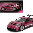 Porsche 911 GT3 RS Red Violet Metallic Pink Slips 1/18 Diecast Model Car by Jada