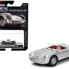 1955 Porsche 550 Spyder Silver Red Interior Collection 1/64 Diecast by Majorette