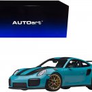 Porsche 911 991.2 GT2 RS Weissach Miami Blue Carbon Stripes 1/18 Model Car AUTOart