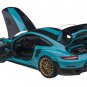 Porsche 911 991.2 GT2 RS Weissach Miami Blue Carbon Stripes 1/18 Model Car AUTOart