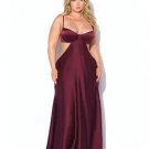 House of Desire Brigeta Satin Cut Out Long Dress Burgundy 3X/4X House of Desire Brigeta Satin Cut Out Long Dress Burgundy 3X/4X