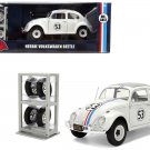 Volkswagen Beetle #53 Herbie The Love Bug w/ Extra Wheels 1/24 Diecast Model Car by Jada
