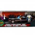 1966 Batmobile Batman Joker Penguin Robin Hollywood Rides 1/24 Diecast Model Car by Jada 1966 Batmobile Batman Joker Penguin Robin Hollywood Rides 1/24 Diecast Model Car by Jada
