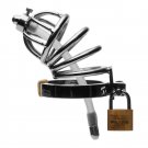 Master Series Stainless Steel Chastity Cage with Silicone Urethral Plug Master Series Stainless Steel Chastity Cage with Silicone Urethral Plug