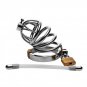 Master Series Stainless Steel Chastity Cage with Silicone Urethral Plug