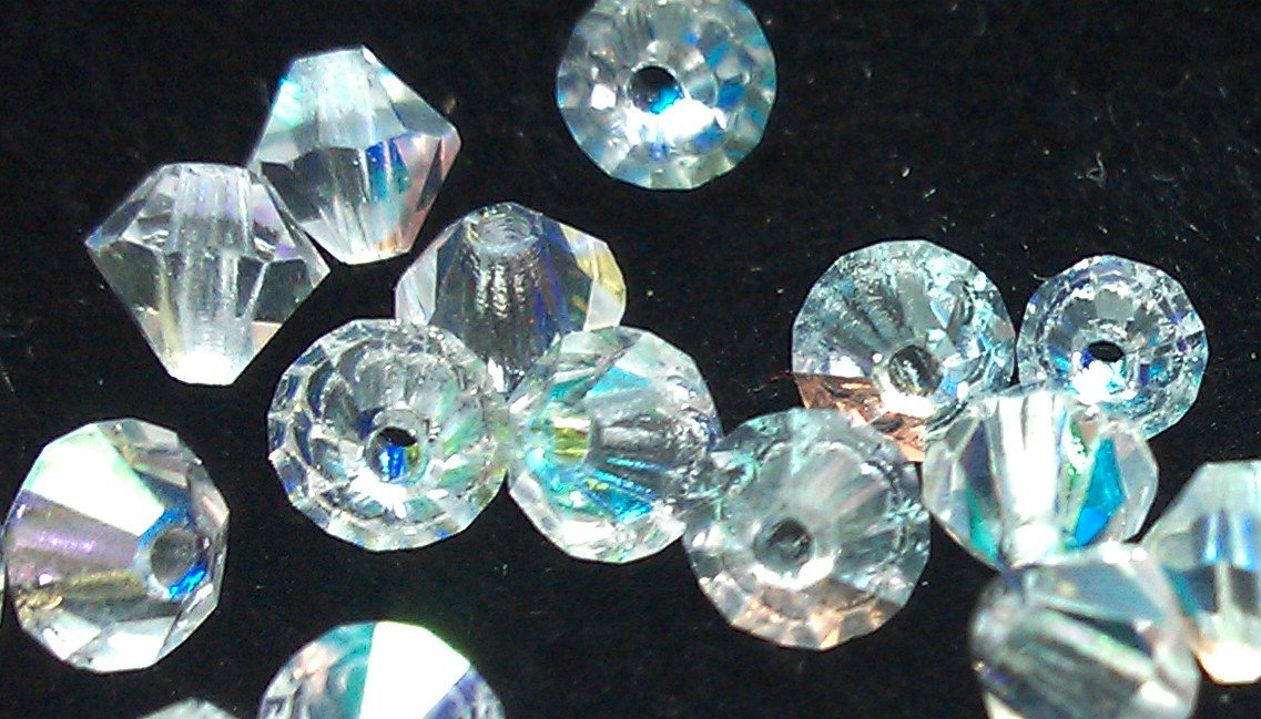 50 bicone beads zche Crystal AB 4mm
