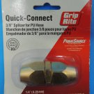 NEW Grip-Rite Quick-Connect 3/8" Brass Polyurethane Hose Splicer GRRPU38PLC NIP