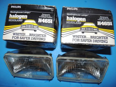 Philips H4651 4651 High Beam Rectangular Clear Halogen Headlamp Headlight 2 each