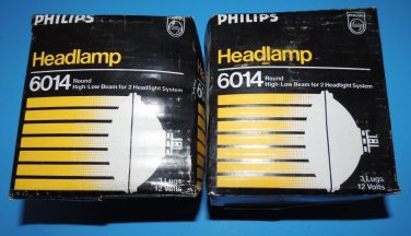 NEW Philips 6014 Sealed High Low Beam 12V Round Headlight Headlamp 2 each USA